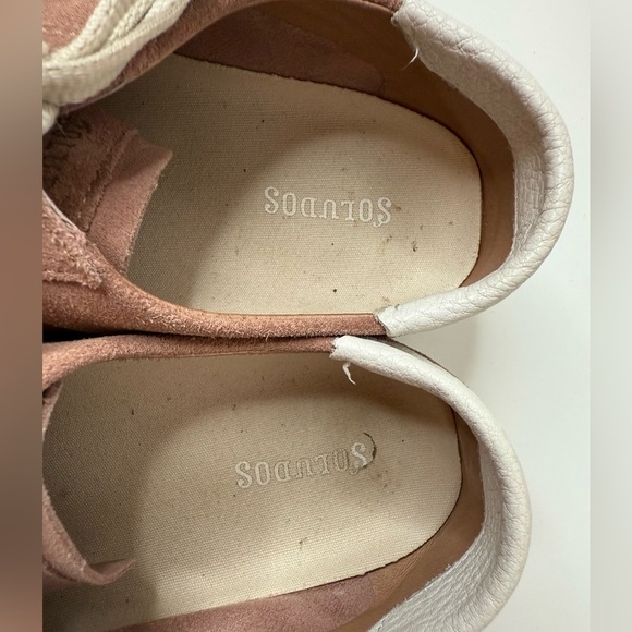 Soludos Womens Ibiza Platform Sneakers Pink Leather Lace Up Streetwear Casual 10 - Picture 6 of 16